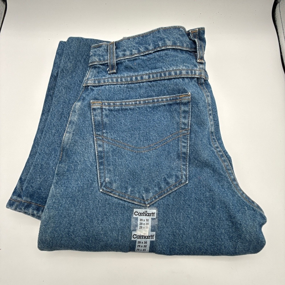 Carhartt Mens Denim Jeans B17DST Relaxed‎ Fit Blue 29x30 Work Pants